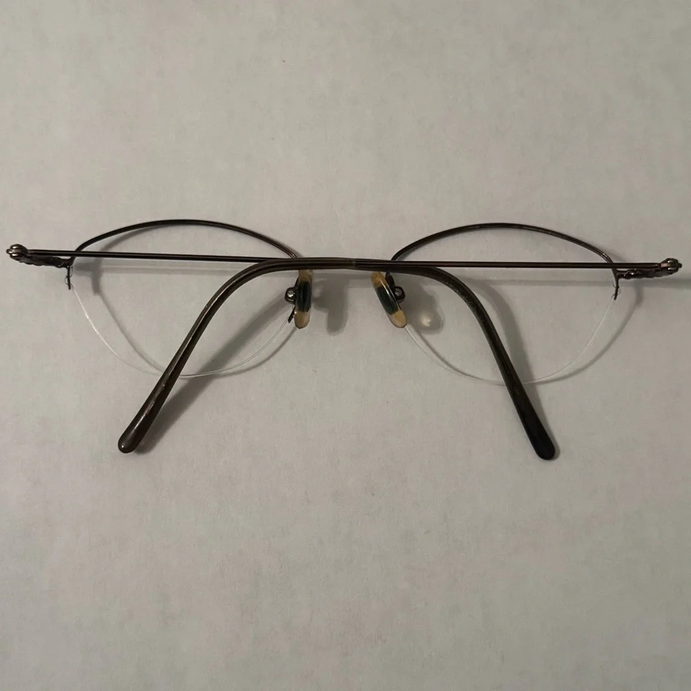 Laura Ashley Gaby Rimless Eyeglass Frames Brown Wire CE‎ Prescription Ready